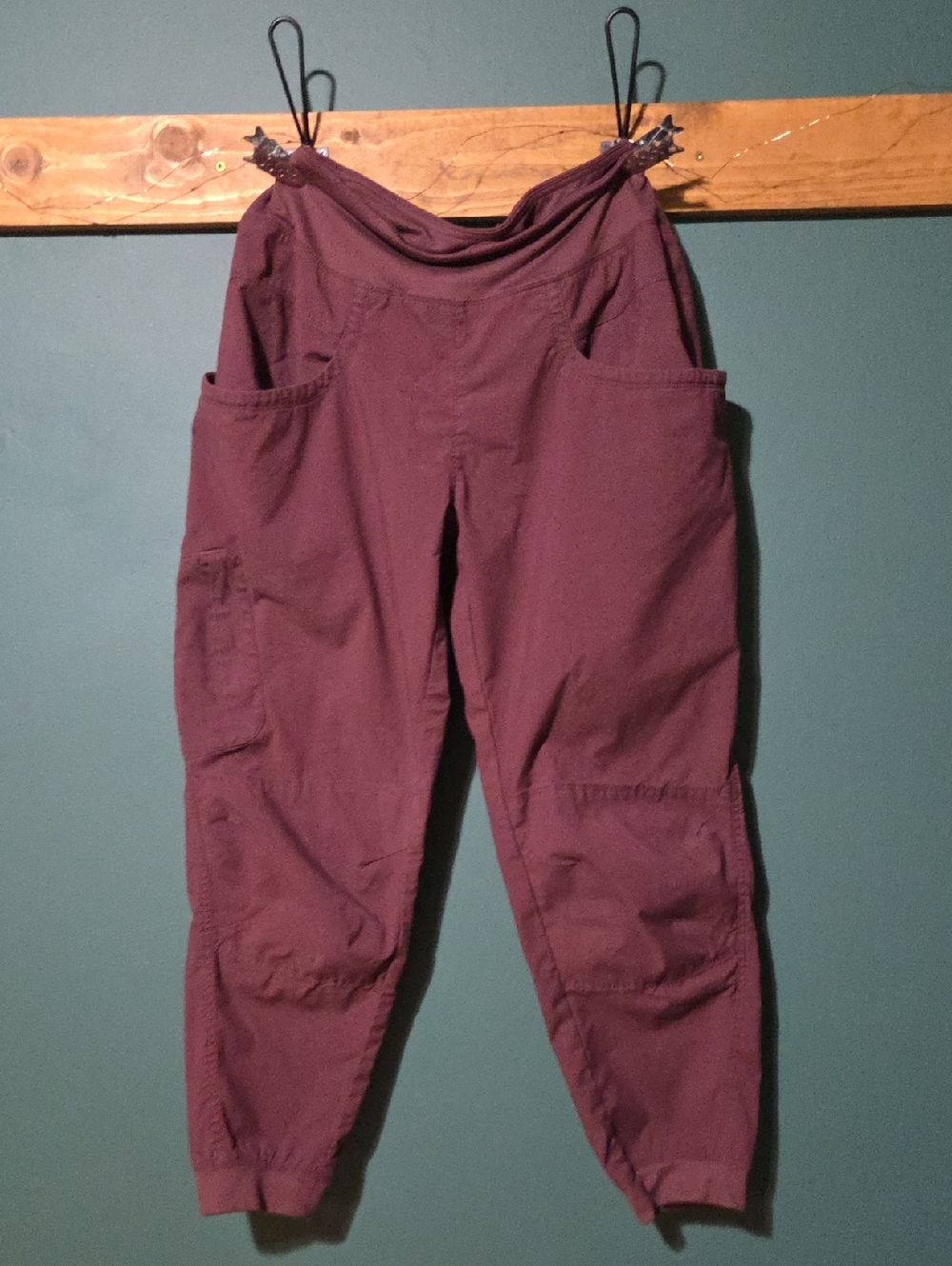 Prana Women's Burgundy Utility Jogger Pants Size XL